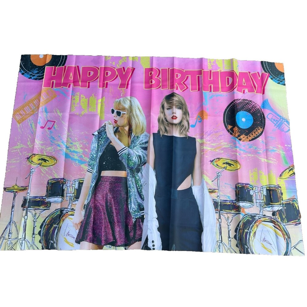 Taylor Swift Birthday Party Supplies-Banner,Tablecloth,Balloons, Toppers, Plates